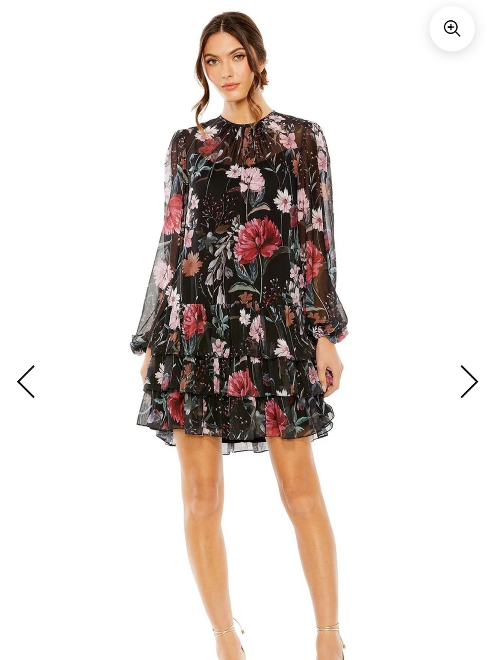 NWT Mac Duggal IEena Floral Ruffle Chiffon Dress Size 12 - Picture 4 of 11